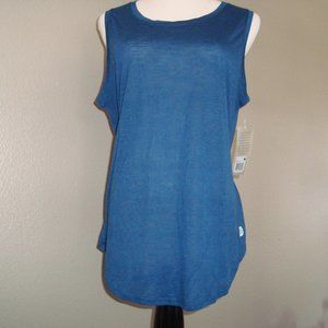 NWT Balance Collection Sleeveless Open Back Tank Workout Top Blue sz  L
